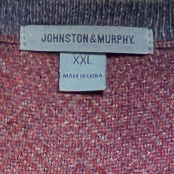 Johnston and Murphy Sweater Burgandy Silk Blend V Neck Size XXL - Picture 7 of 9